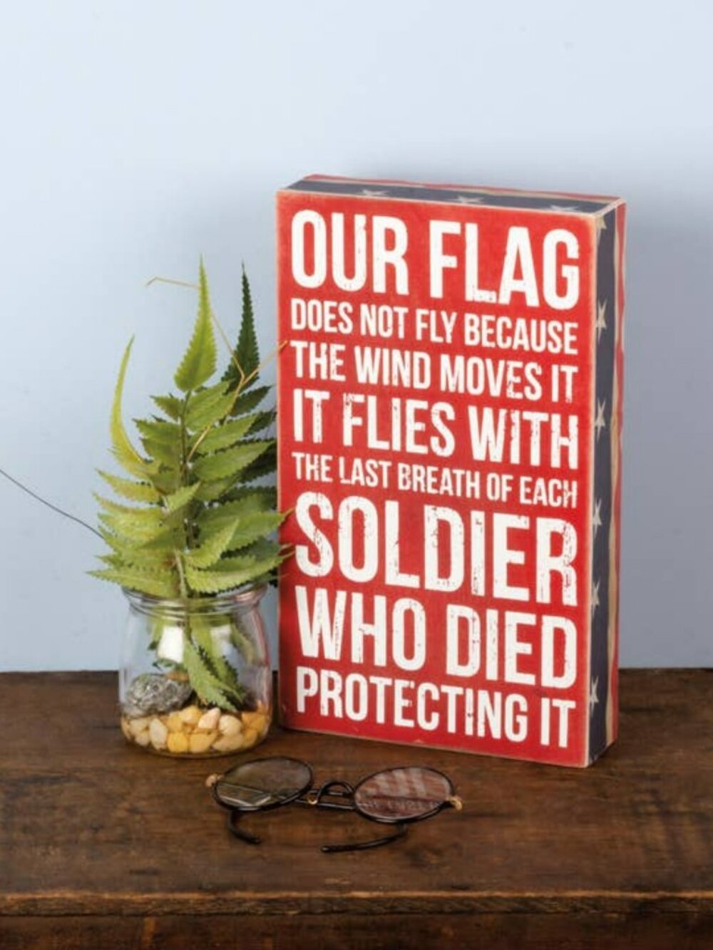Our Flag and Proud to be an american block signs- 2 piece